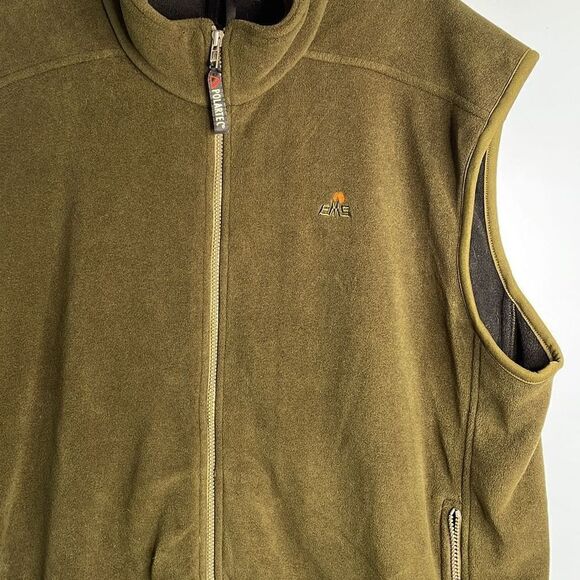 Mens XL EMS Full Zip Vest Olive Green Polartec - Picture 2 of 10